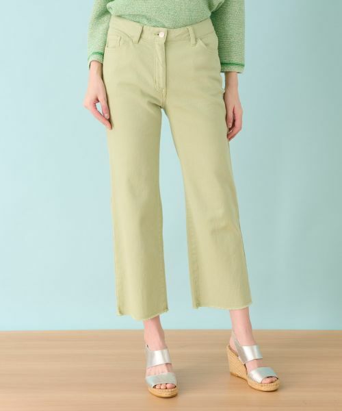 Leilian/レリアン ストレッチクロップドパンツ グリーン 7(S) Leilian/レリアン ストレッチクロップドパンツ グリーン 7(S)