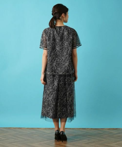 Leilian / レリアン シャツ・ブラウス | フラワー刺繍半袖プルオーバーブラウス | 詳細3