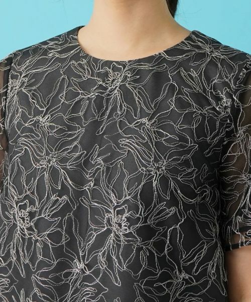 Leilian / レリアン シャツ・ブラウス | フラワー刺繍半袖プルオーバーブラウス | 詳細7