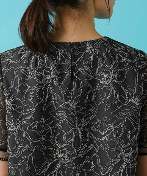 Leilian / レリアン シャツ・ブラウス | フラワー刺繍半袖プルオーバーブラウス | 詳細8