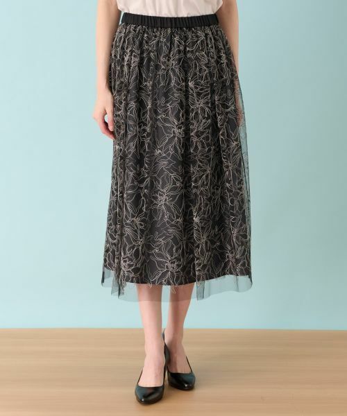 Leilian / レリアン ミニ・ひざ丈スカート | 刺繍スカート | 詳細5