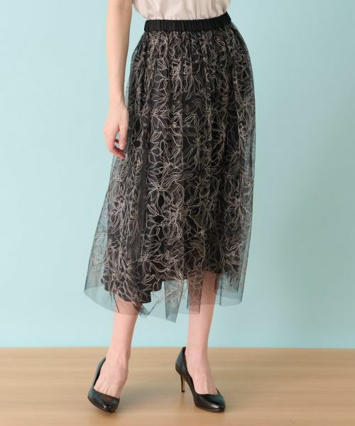 Leilian / レリアン ミニ・ひざ丈スカート | 刺繍スカート | 詳細6