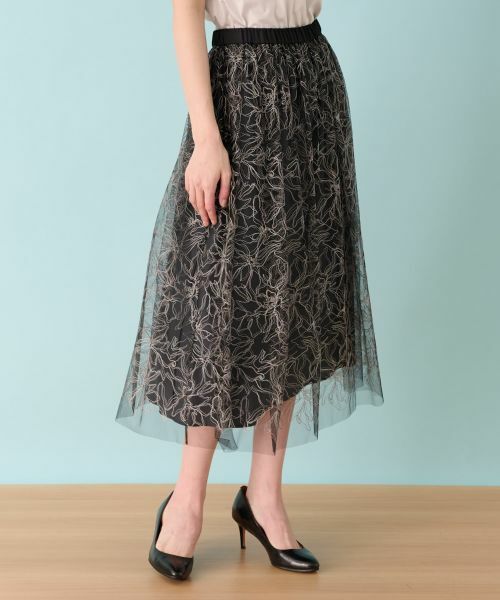 Leilian / レリアン ミニ・ひざ丈スカート | 刺繍スカート | 詳細8