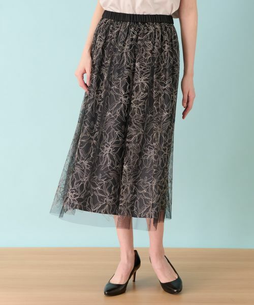 Leilian / レリアン ミニ・ひざ丈スカート | 刺繍スカート | 詳細9