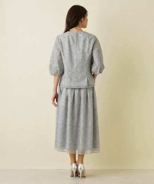 Leilian / レリアン セットアップ | 七分袖ブラウス×ロングフレアスカートセット【セレモニー】【Leilian WHITE LABEL】 | 詳細4