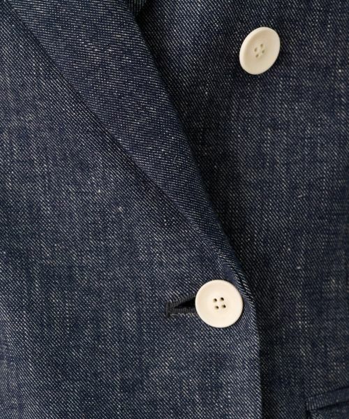 Leilian / レリアン テーラードジャケット | ストレッチデニム調ダブルブレストジャケット | 詳細12