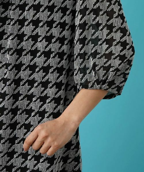 Leilian / レリアン シャツ・ブラウス | 洗える千鳥格子柄刺繍プルオーバーブラウス【パワーネット素材】 | 詳細10