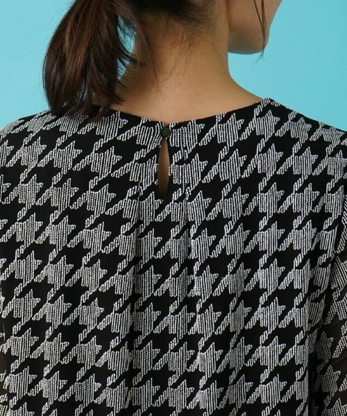 Leilian / レリアン シャツ・ブラウス | 洗える千鳥格子柄刺繍プルオーバーブラウス【パワーネット素材】 | 詳細8