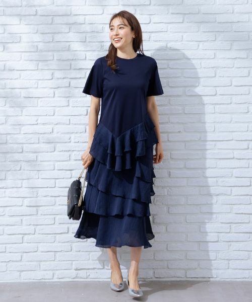 Leilian / レリアン カットソー | アシンメトリーフリル半袖カットソー | 詳細1