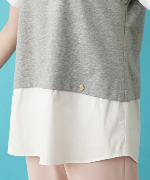 Leilian / レリアン シャツ・ブラウス | シャツ切替え半袖プルオーバー | 詳細12