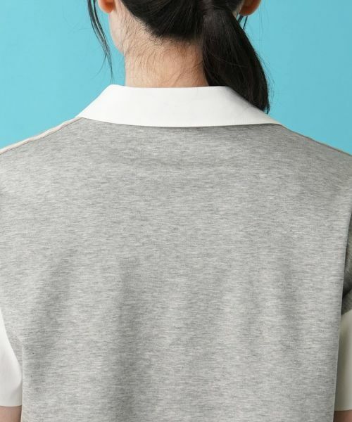 Leilian / レリアン シャツ・ブラウス | シャツ切替え半袖プルオーバー | 詳細9