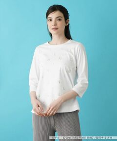 Leilian / レリアン Tシャツ | ロゴ7分袖カットソー