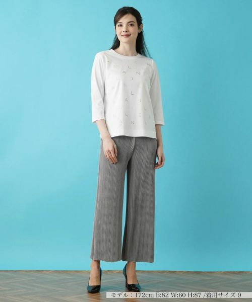 Leilian / レリアン Tシャツ | ロゴ7分袖カットソー | 詳細1