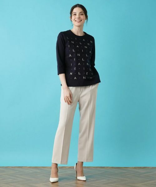 Leilian / レリアン Tシャツ | ロゴ7分袖カットソー | 詳細12