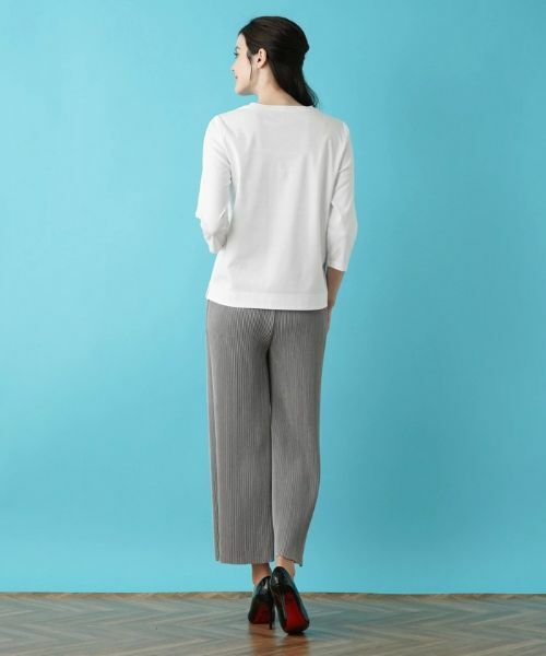 Leilian / レリアン Tシャツ | ロゴ7分袖カットソー | 詳細3