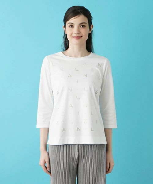 Leilian / レリアン Tシャツ | ロゴ7分袖カットソー | 詳細4