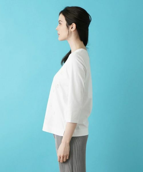 Leilian / レリアン Tシャツ | ロゴ7分袖カットソー | 詳細5