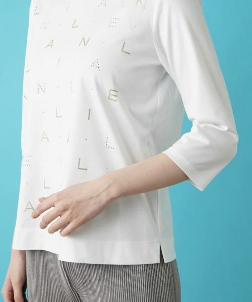 Leilian / レリアン Tシャツ | ロゴ7分袖カットソー | 詳細9