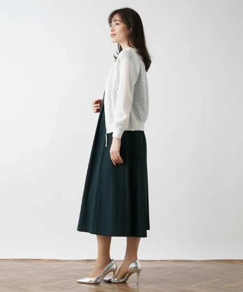 Leilian / レリアン カーディガン・ボレロ | アイレット柄前ジップカーディガン | 詳細19