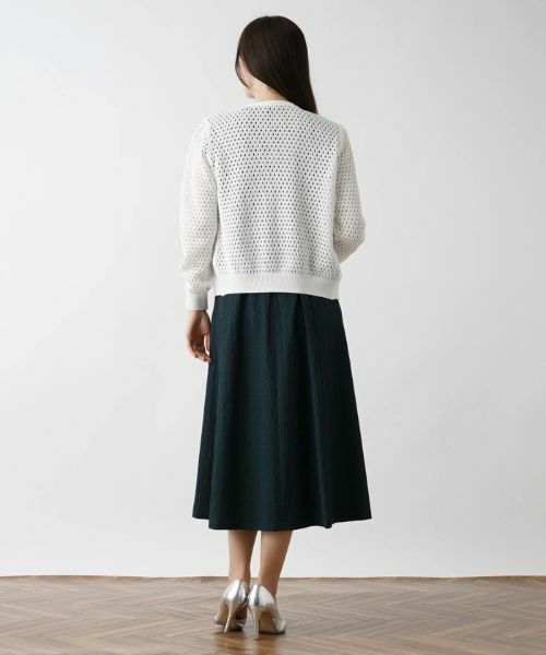 Leilian / レリアン カーディガン・ボレロ | アイレット柄前ジップカーディガン | 詳細20