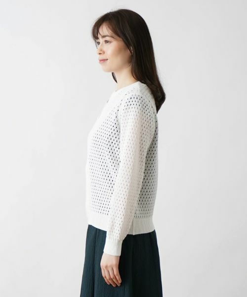 Leilian / レリアン カーディガン・ボレロ | アイレット柄前ジップカーディガン | 詳細22