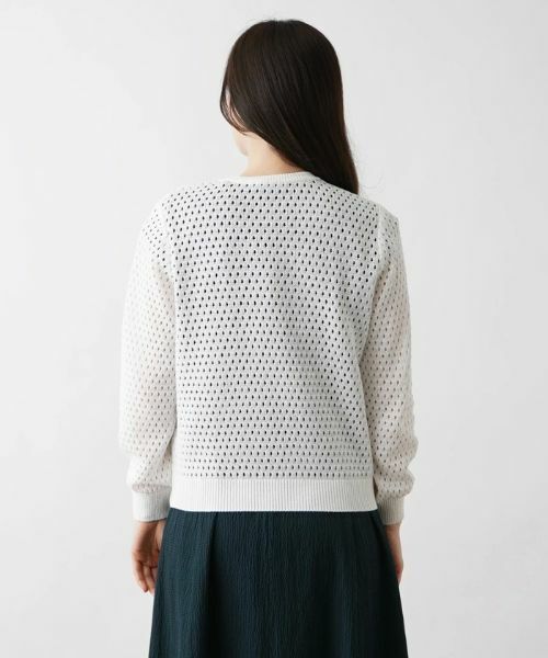 Leilian / レリアン カーディガン・ボレロ | アイレット柄前ジップカーディガン | 詳細23