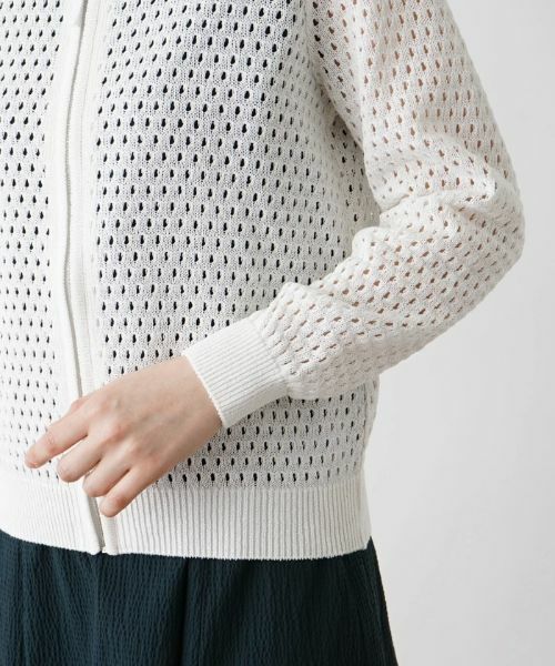 Leilian / レリアン カーディガン・ボレロ | アイレット柄前ジップカーディガン | 詳細26