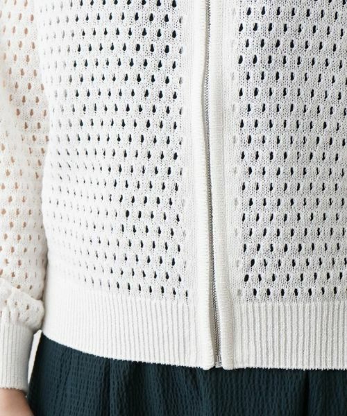 Leilian / レリアン カーディガン・ボレロ | アイレット柄前ジップカーディガン | 詳細27
