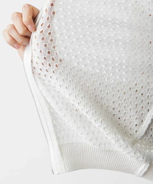 Leilian / レリアン カーディガン・ボレロ | アイレット柄前ジップカーディガン | 詳細28