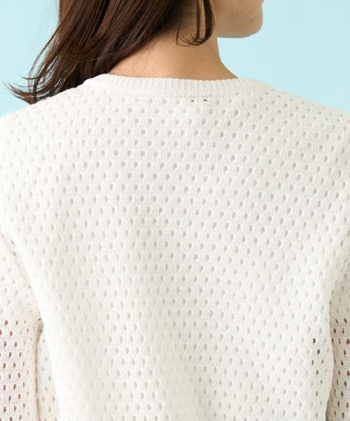 Leilian / レリアン カーディガン・ボレロ | アイレット柄前ジップカーディガン | 詳細9