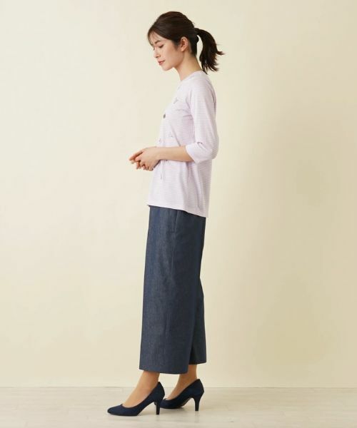 Leilian / レリアン Tシャツ | 7分袖ボーダーカットソー | 詳細10