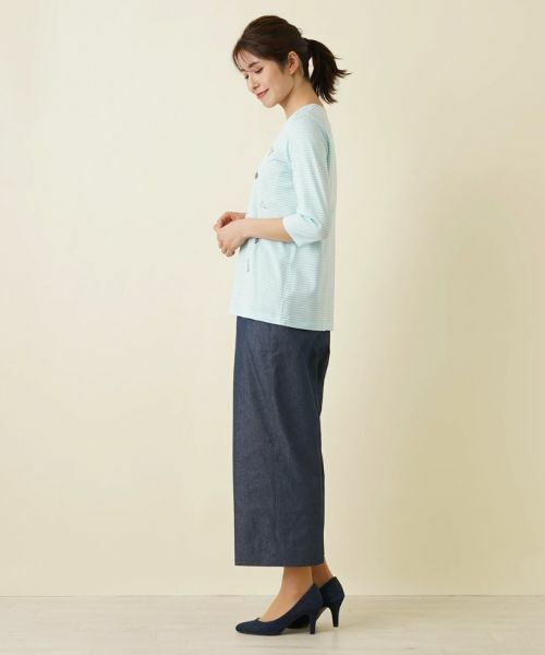 Leilian / レリアン Tシャツ | 7分袖ボーダーカットソー | 詳細21