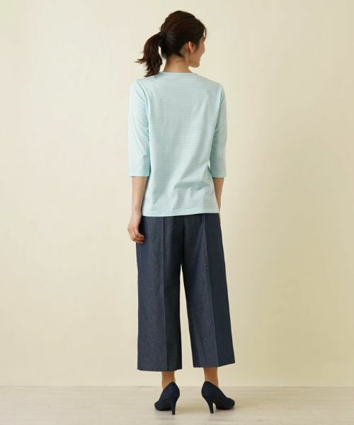 Leilian / レリアン Tシャツ | 7分袖ボーダーカットソー | 詳細22