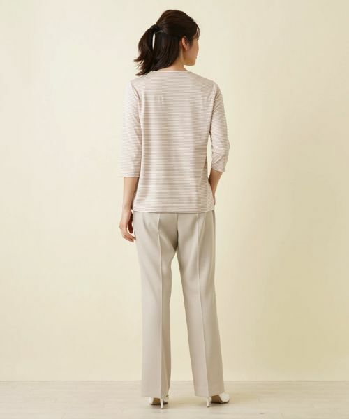 Leilian / レリアン Tシャツ | 7分袖ボーダーカットソー | 詳細3