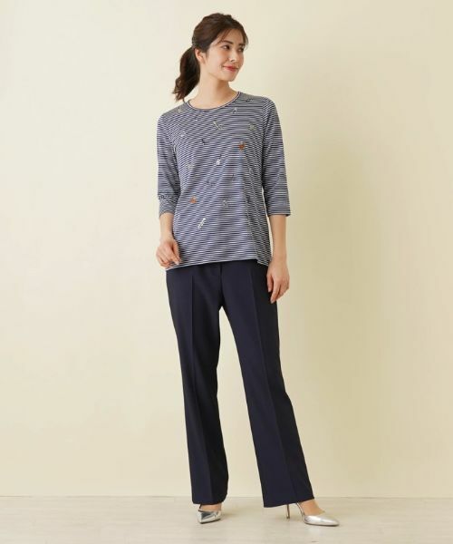 Leilian / レリアン Tシャツ | 7分袖ボーダーカットソー | 詳細5