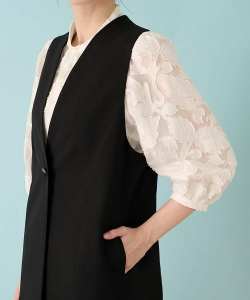 Leilian / レリアン テーラードジャケット | 洗えるジレ | 詳細9