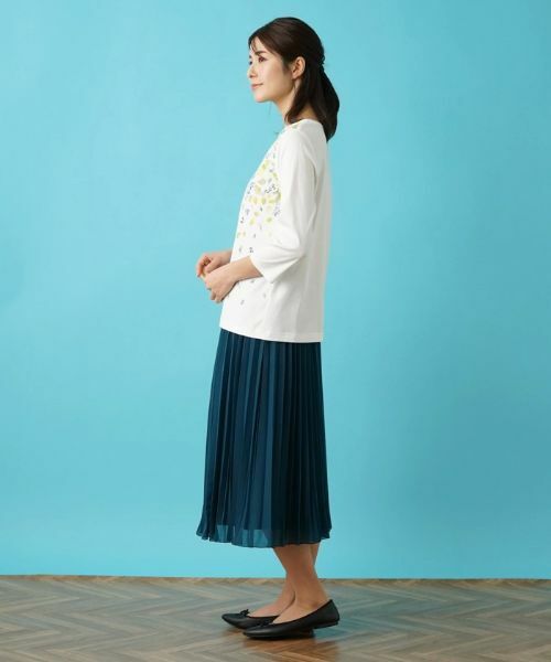 Leilian / レリアン Tシャツ | リーフ柄プリントインナー | 詳細18