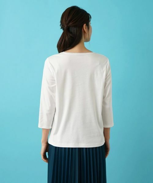 Leilian / レリアン Tシャツ | リーフ柄プリントインナー | 詳細22