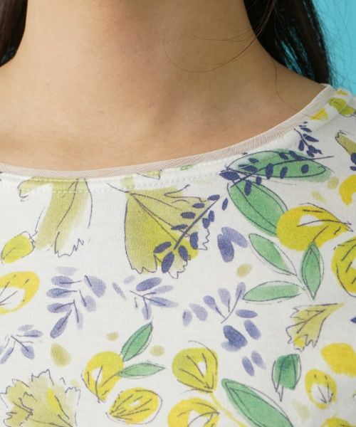 Leilian / レリアン Tシャツ | リーフ柄プリントインナー | 詳細24