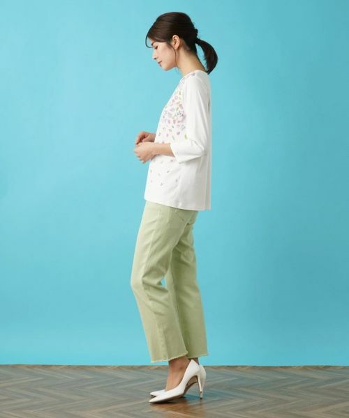 Leilian / レリアン Tシャツ | リーフ柄プリントインナー | 詳細29