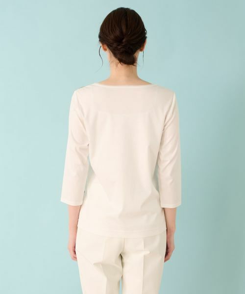 Leilian / レリアン Tシャツ | リーフ柄プリントインナー | 詳細9