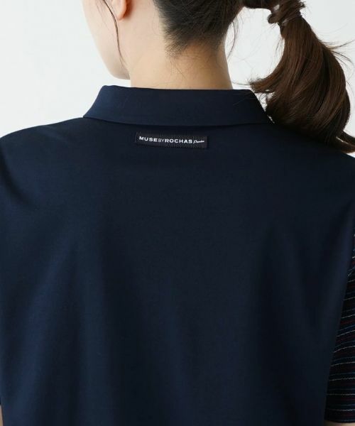 Leilian / レリアン カットソー | ボーダー柄半袖ポロシャツ | 詳細8