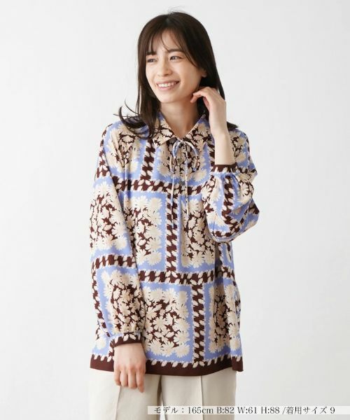 Leilian/レリアン ブラウス【ROCHAS Premiere】【ERICA】 ダークブラウン 9(M)