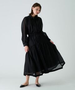 Leilian / レリアン ミニ・ひざ丈スカート | ティアード切り替えフレアスカート