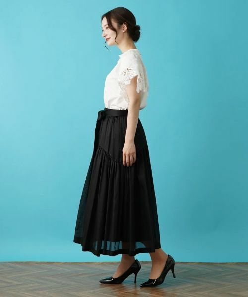 Leilian / レリアン ミニ・ひざ丈スカート | ティアード切り替えフレアスカート | 詳細12