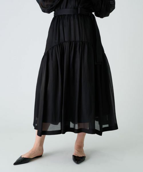 Leilian / レリアン ミニ・ひざ丈スカート | ティアード切り替えフレアスカート | 詳細2