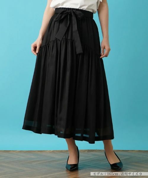 Leilian / レリアン ミニ・ひざ丈スカート | ティアード切り替えフレアスカート | 詳細23