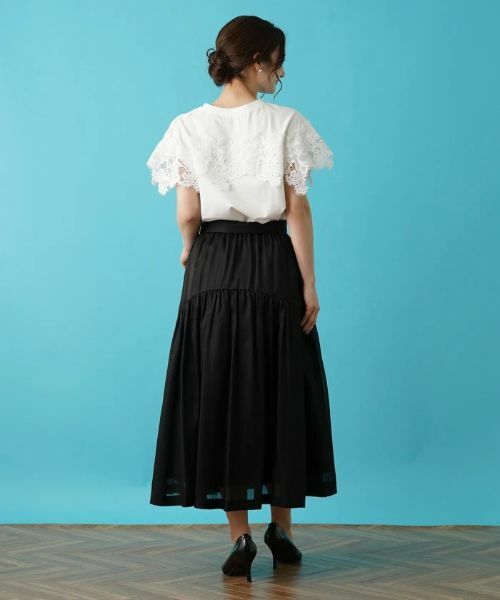Leilian / レリアン ミニ・ひざ丈スカート | ティアード切り替えフレアスカート | 詳細26