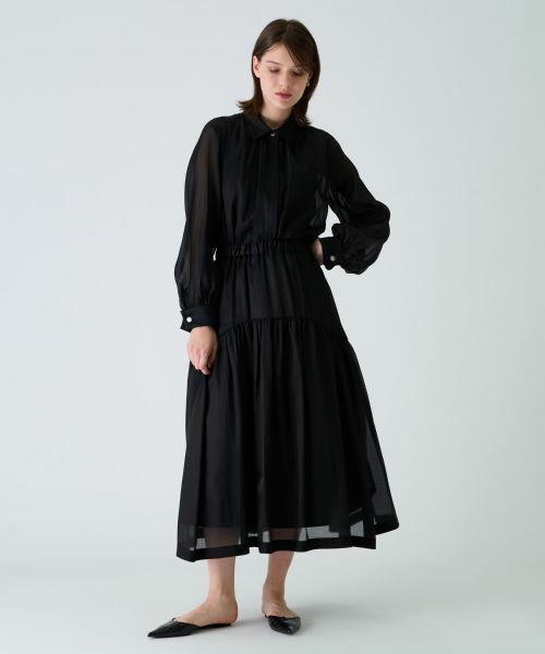 Leilian / レリアン ミニ・ひざ丈スカート | ティアード切り替えフレアスカート | 詳細5