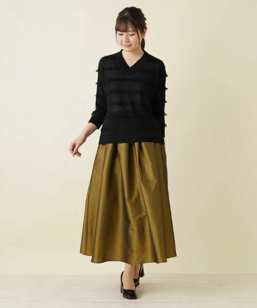 Leilian / レリアン ニット・セーター | 七分袖フリンジニット【LE TRICOT PERUGIA】 | 詳細1